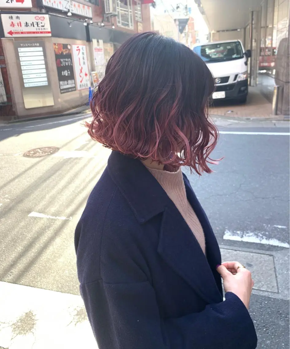ショート カラー グラデーションカラー ピンクカラー 浦野 剛志のヘアスタイル