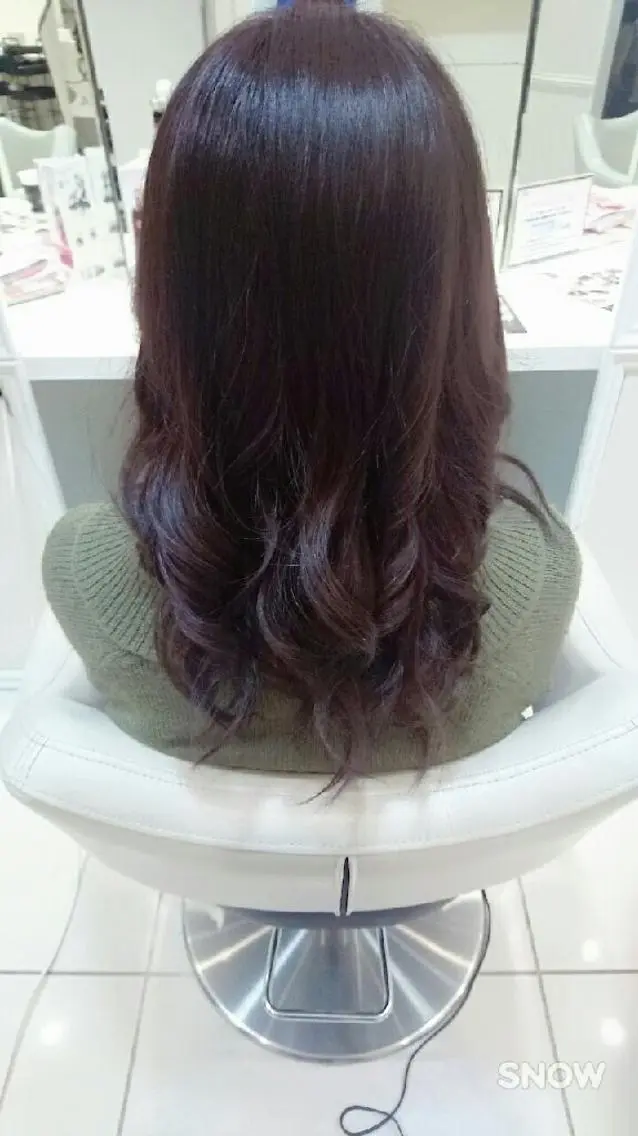セミロング カラー カット パーマ 永島 桜のヘアスタイル