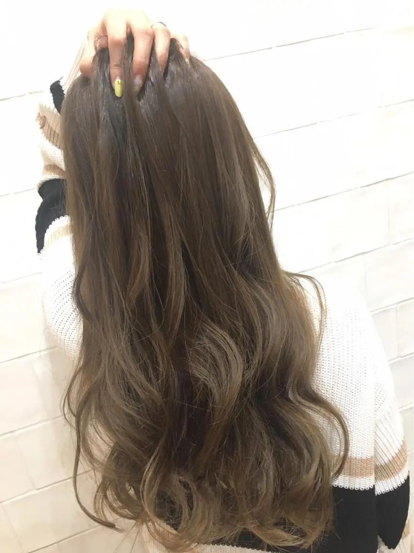 ロング カラー パーマ ヘアアレンジ メンズ キッズ マツエク・マツパ ベージュカラー 田中 裕士のヘアスタイル