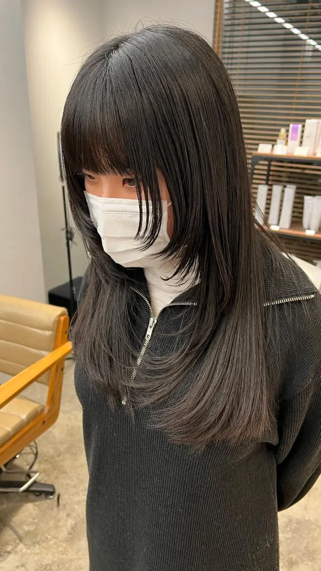ロング ロング ウルフカット ブリーチ毛の縮毛矯正 ハイトーン/岡本智樹のヘアスタイル