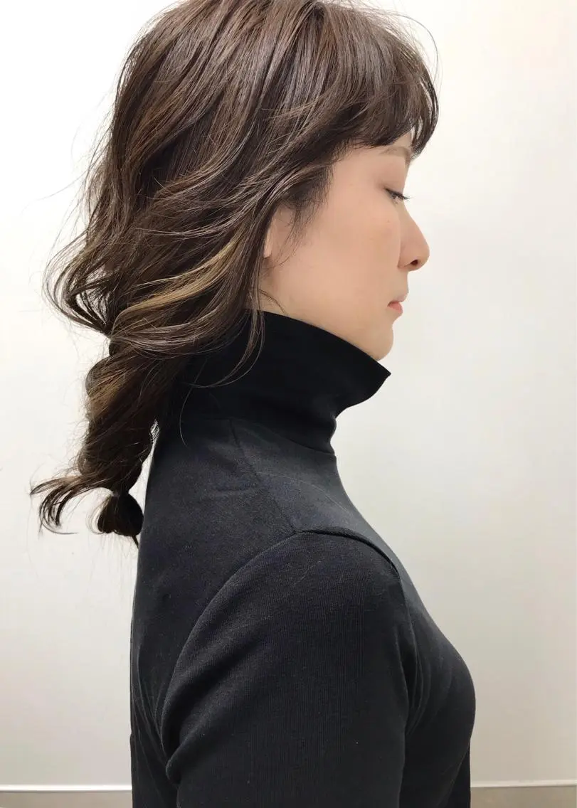 セミロング カラー ブリーチ ハイライトカラー ハイライト ショート特化 /天神大名/ハルナのヘアスタイル