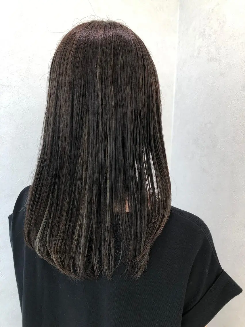セミロング カット ヘアカラー トリートメント 小松崎 結花のヘアスタイル