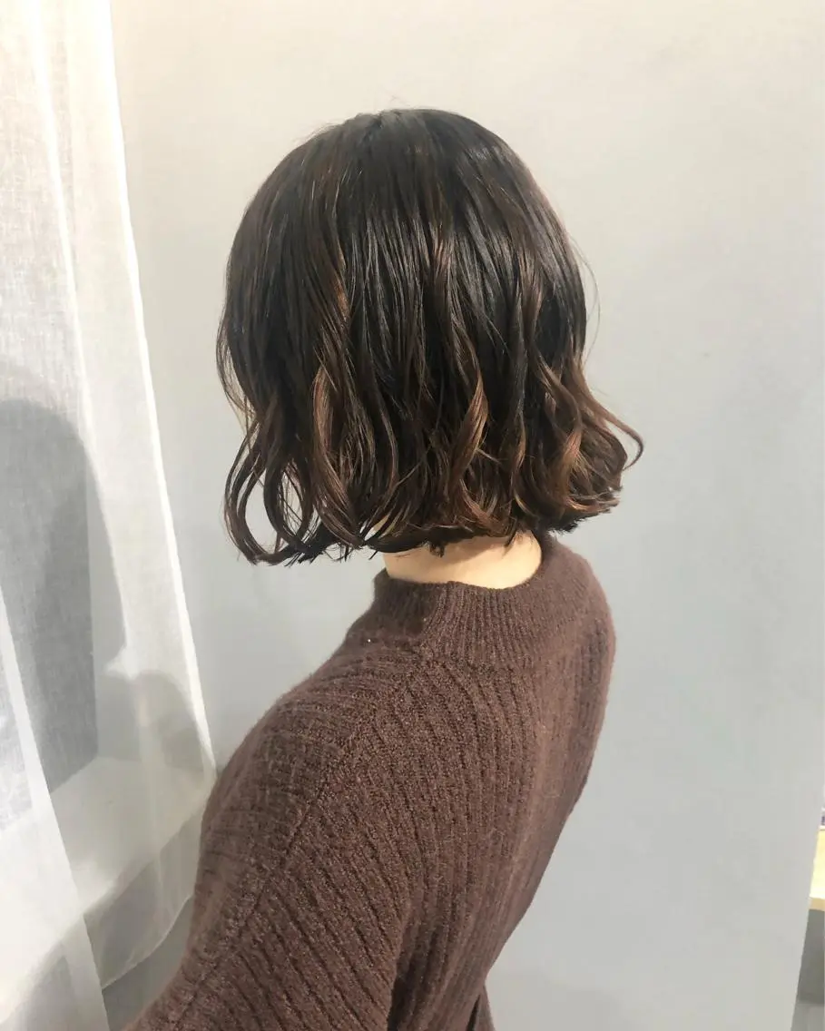 ショート パーマ カット パーマ トリートメント ロングパーマ木村 ボブパーマのヘアスタイル