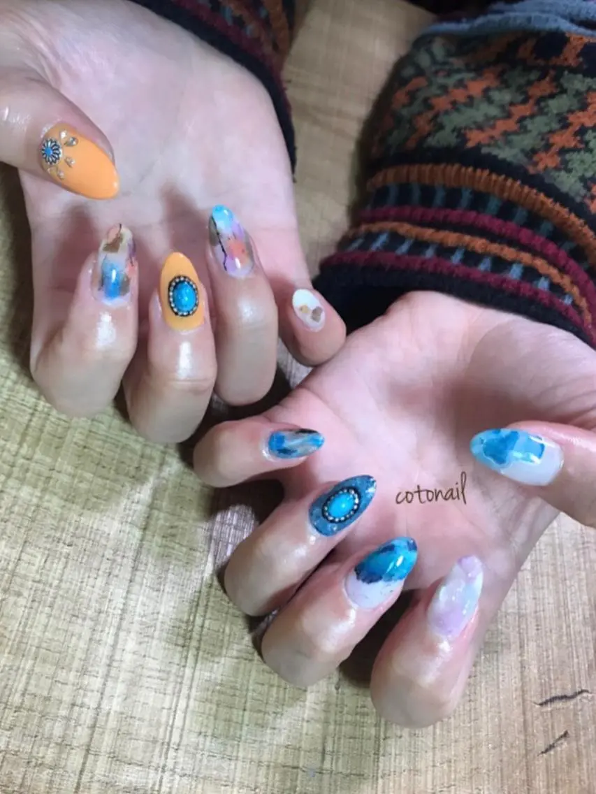 ロング ネイル ハンドネイル ツメトマツゲ .のネイルデザイン