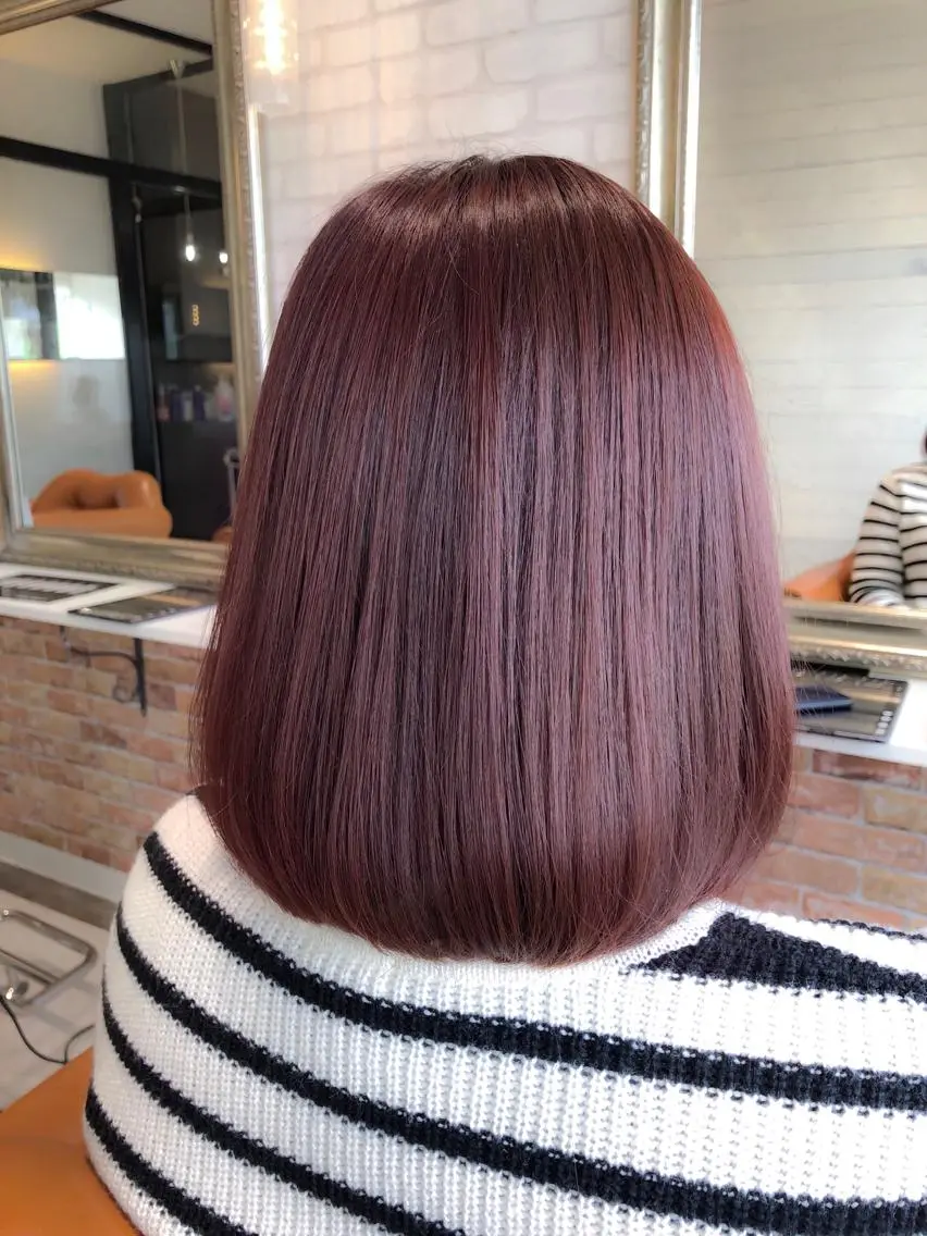 ミディアム カラー ヘアアレンジ ピンクカラー 濱田 ヒデキのヘアスタイル