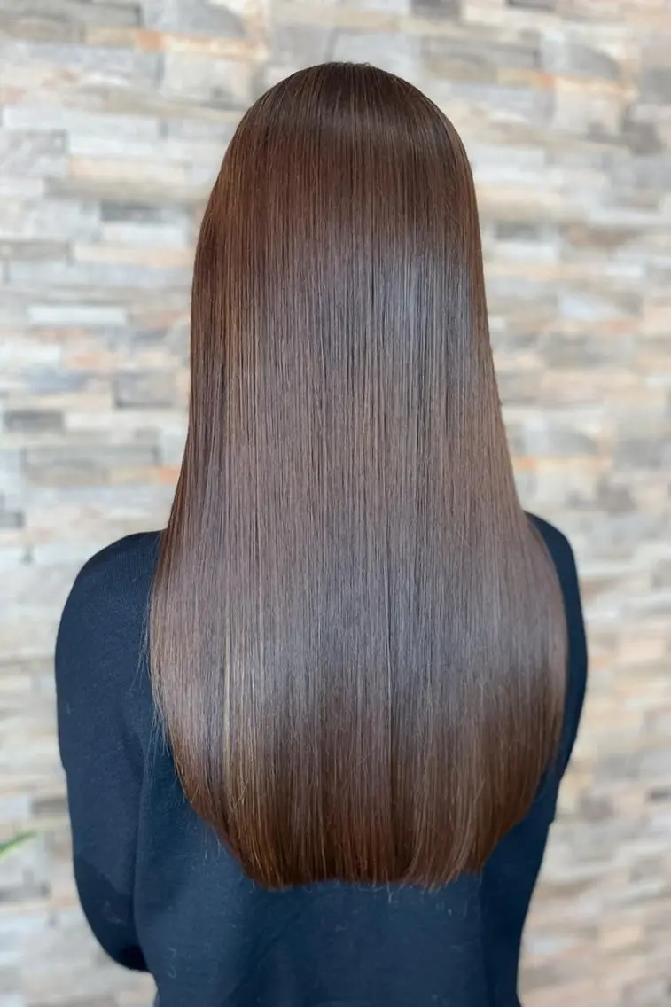 ロング カット 縮毛矯正 ブリーチなしWカラー ☆宮部楓奈のヘアスタイル
