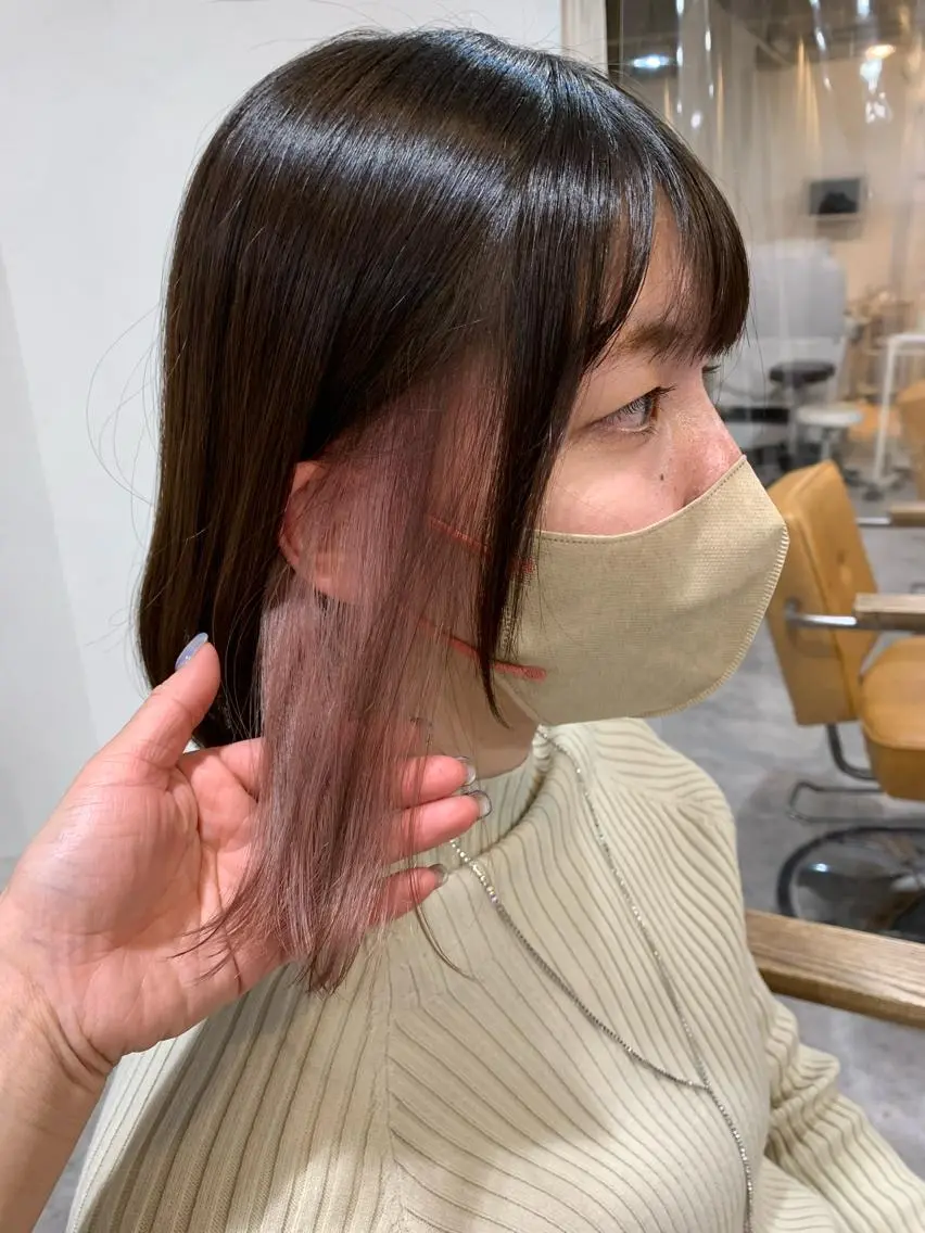 ミディアム カラー ピンクカラー ヘアカラー ピンクカラー/ mana🎀のヘアスタイル