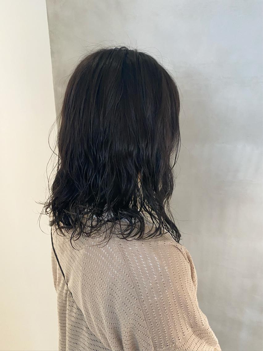 ミディアム カラー パーマ 朝倉 南のヘアスタイル