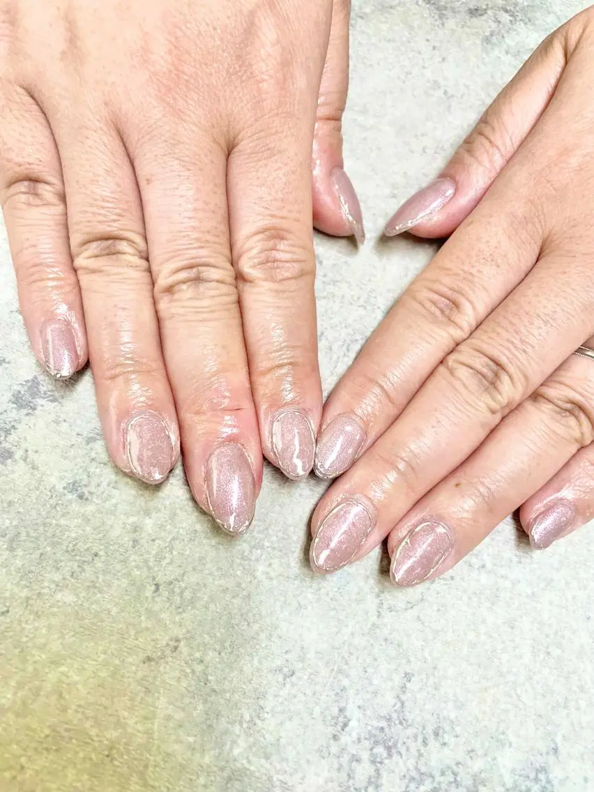 ネイル ミラーネイル ニュアンスネイル ピンク 春ネイル FASTNAIL PLUS 新宿店のネイルデザイン