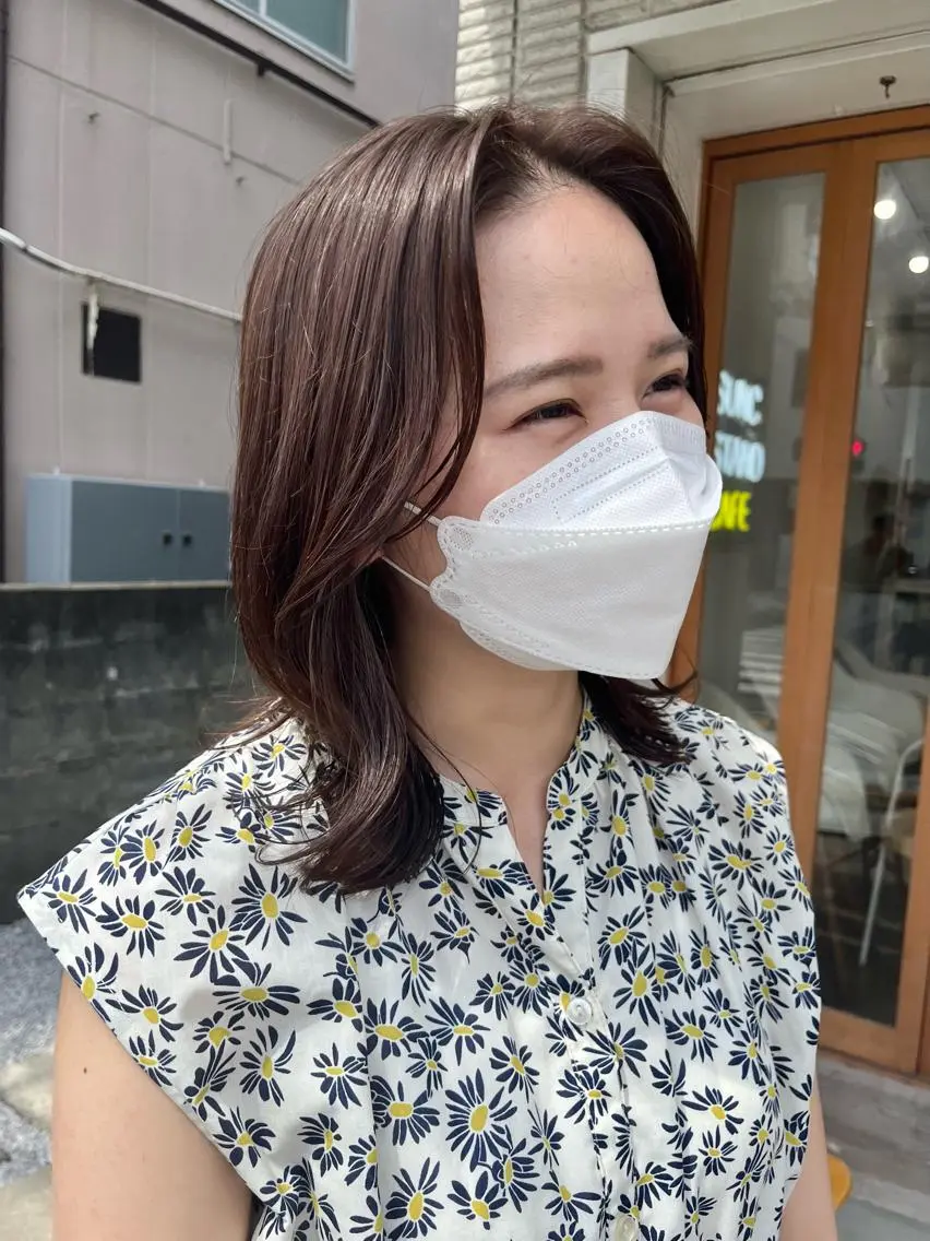 ミディアム カラー カット ヘアカラー トリートメント 🌼sunc HINAMI🌼のヘアスタイル