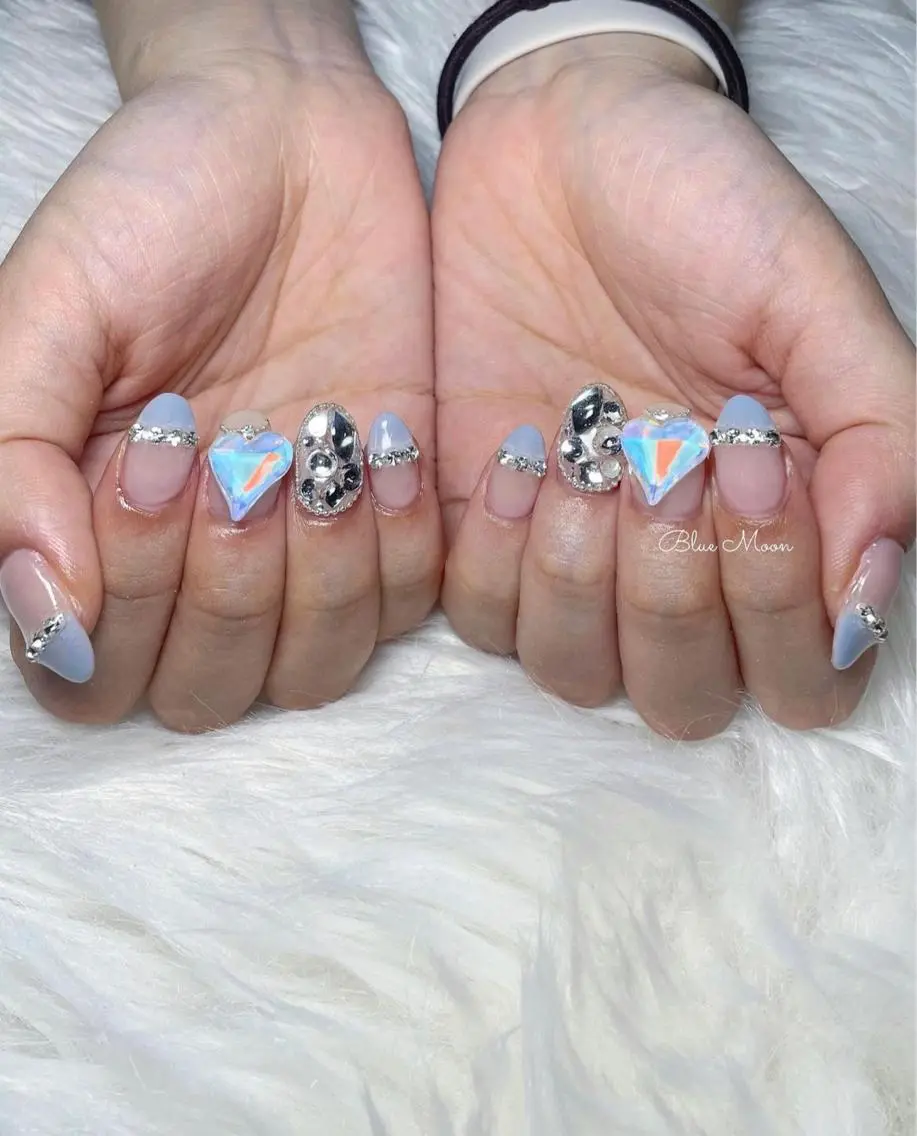 ネイル ハート 持ち込み ハンドネイル フットネイル ハンドケア nail salon Blue Moonのネイルデザイン