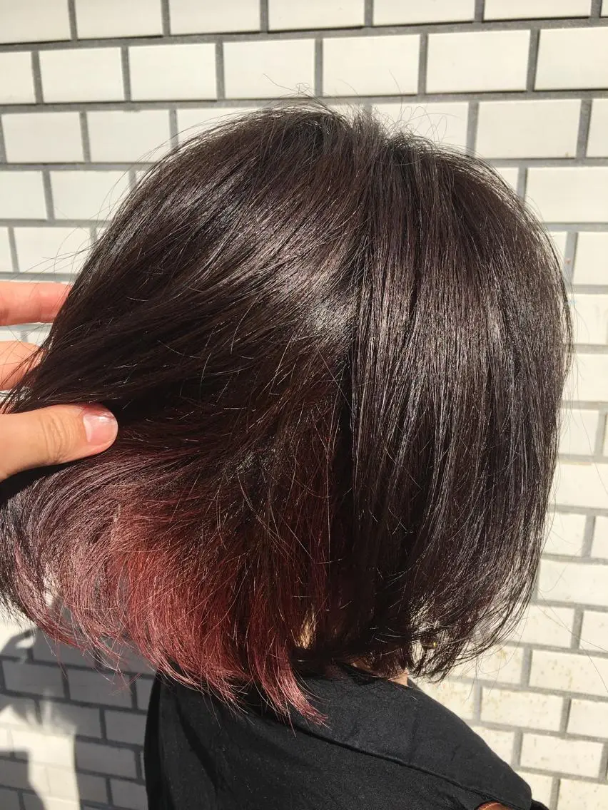 ショート カラー ブラウンカラー インナーカラー ピンクカラー ピンクブラウン Lee東三国 店長 谷辻誠志のヘアスタイル