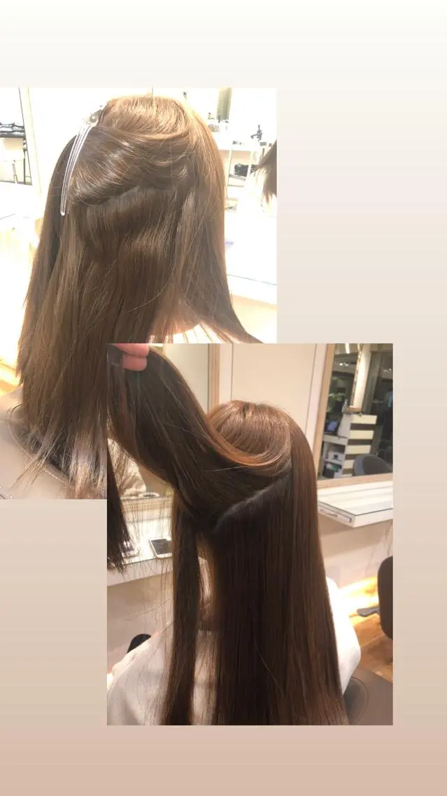 ロング くせ毛 小顔カット前髪 顔周りカット林亮佑のヘアスタイル