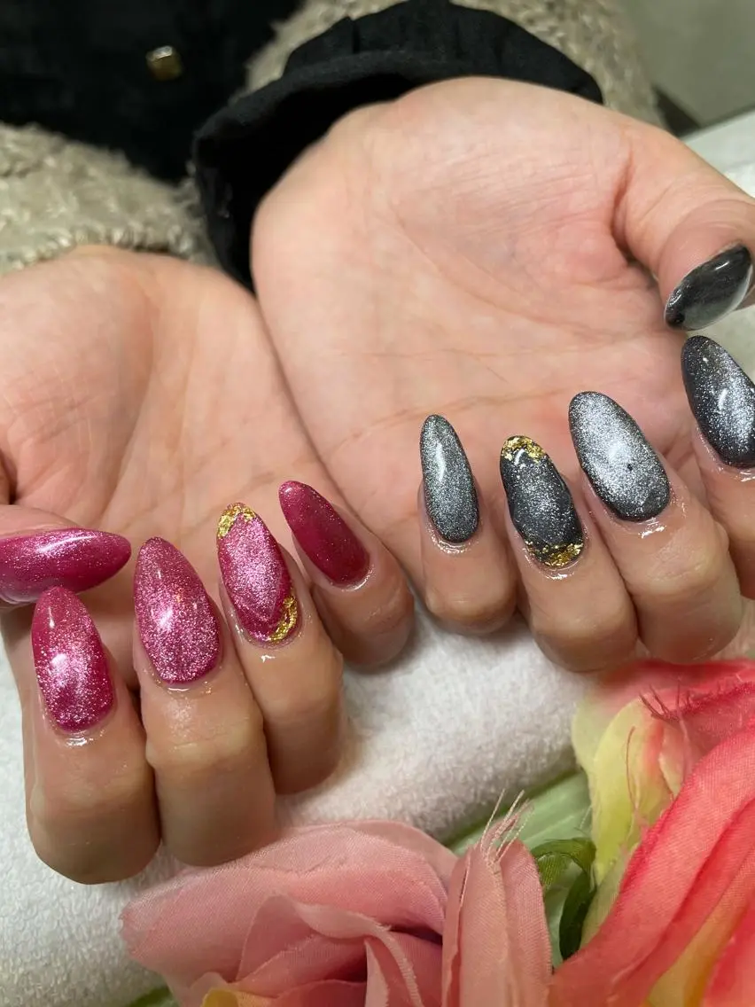 ミディアム ネイル ハンドネイル 《LB》ラブリエ Nail&eyeのマツエク・マツパデザイン