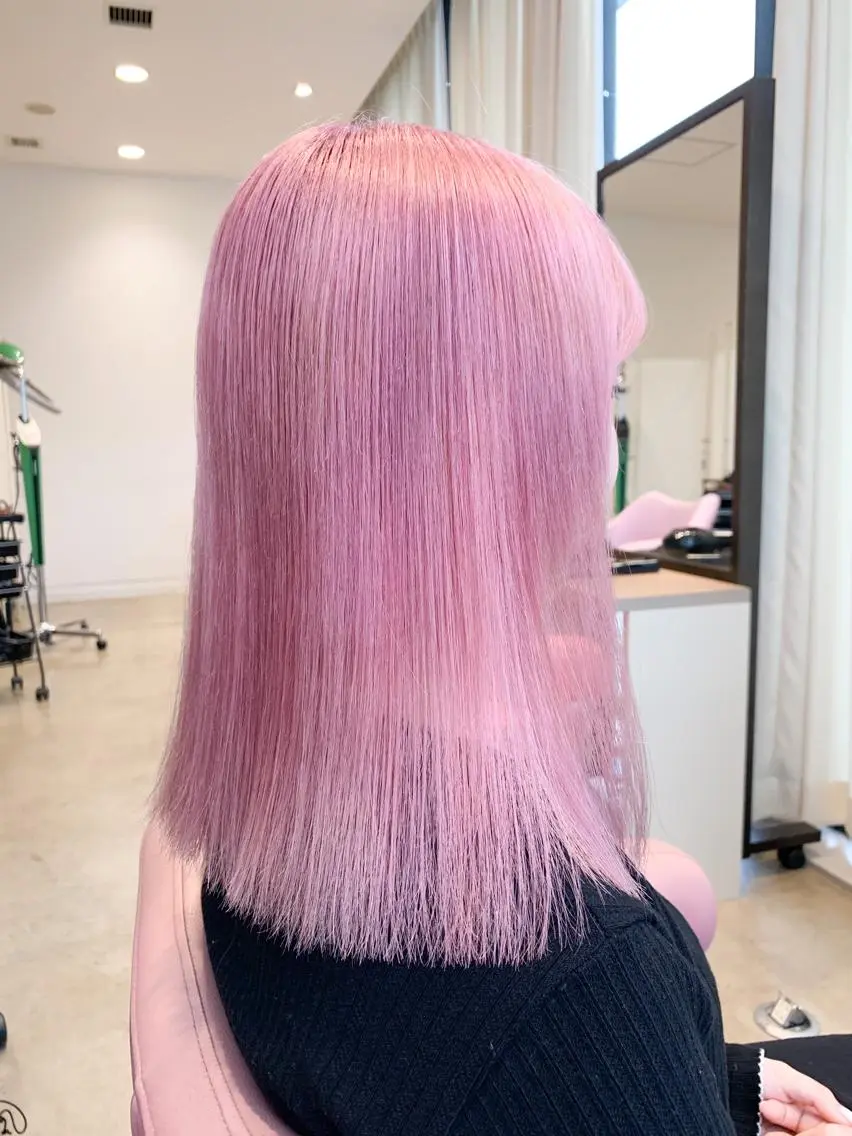 セミロング カット ヘアカラー トリートメント 🍀ケアブリーチ カラー🍀坂井のヘアスタイル