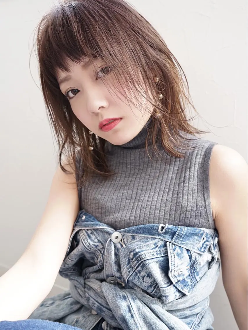 ミディアム カラー カット ヘアカラー 花井 啓好のヘアスタイル