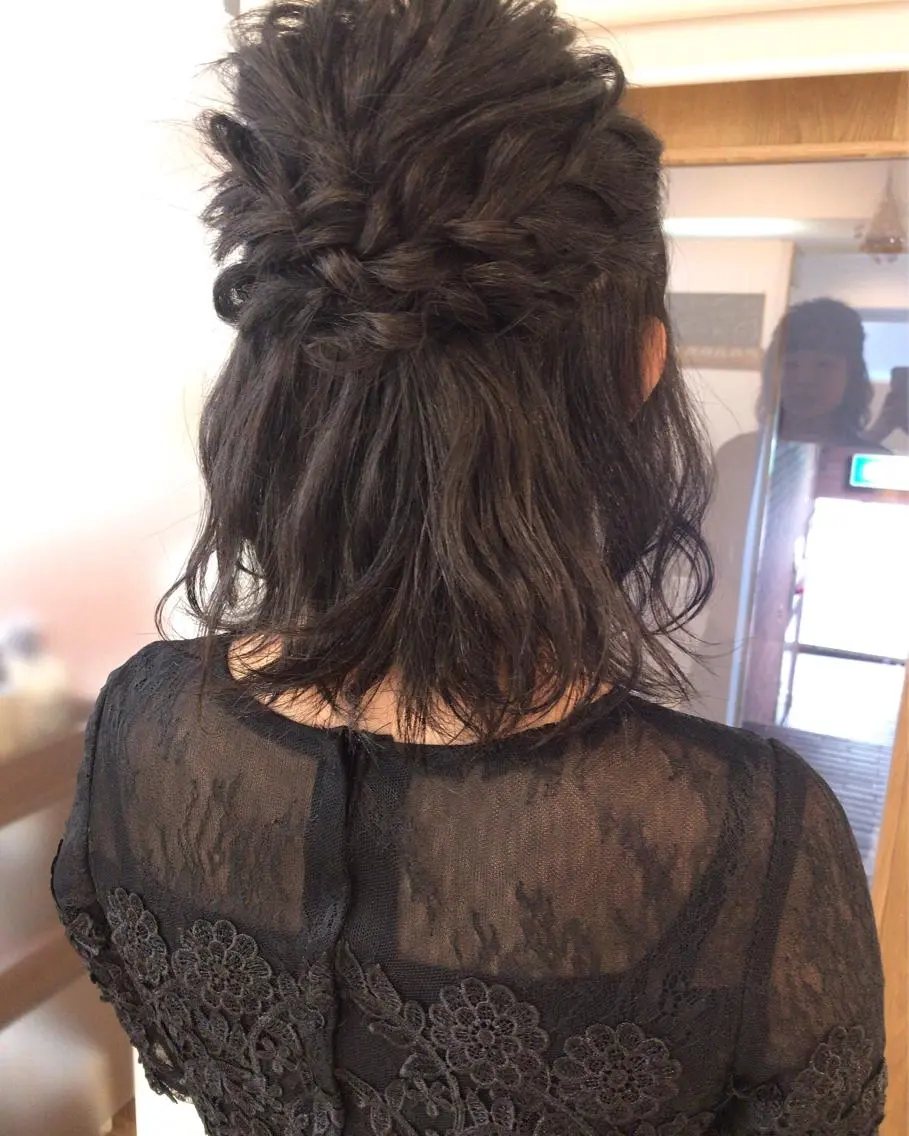 ミディアム ヘアアレンジ クニモトハルナ ボブ/柔らかカラーのヘアスタイル