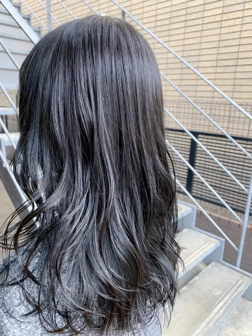 セミロング カラー 黒髪 ブルーカラー ブルージュ 【完全マンツー 恵比寿】佐藤 翔のヘアスタイル