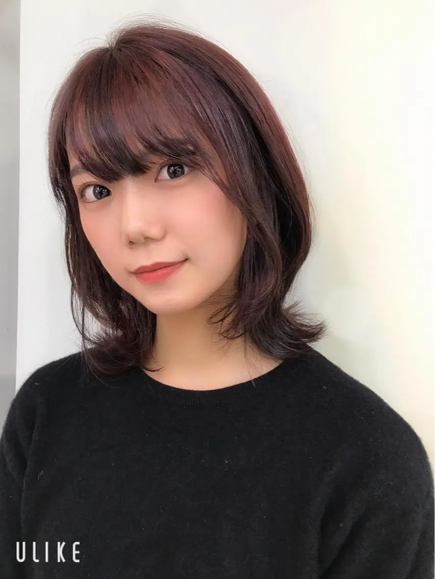 ミディアム カラー カット パーマ 寺山 佳貴のヘアスタイル