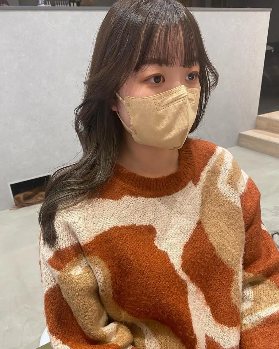 ショート カラー パーマ メンズ キッズ マツエク・マツパ グレージュ 山本 銘子のヘアスタイル