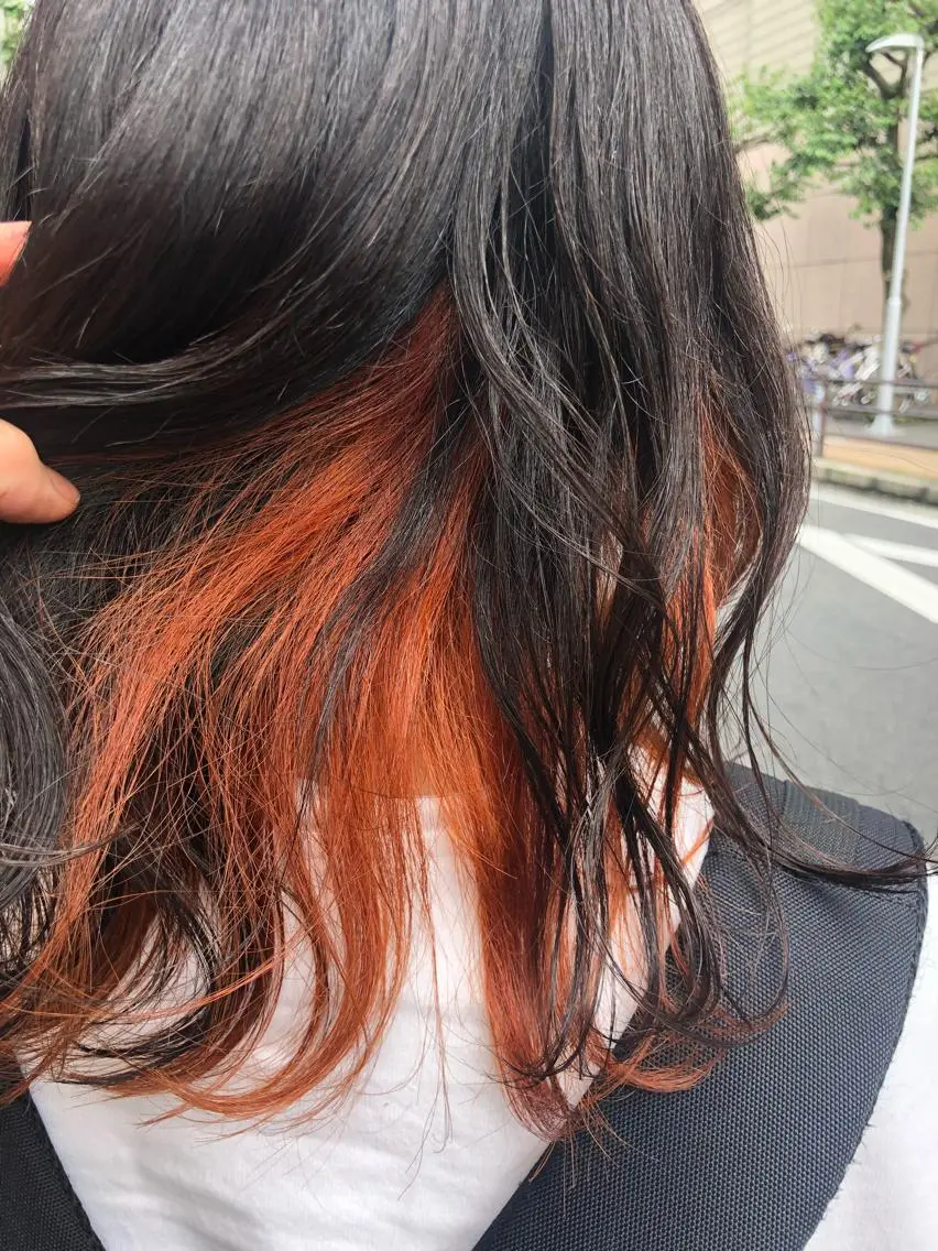 ミディアム カラー インナーカラー 國次 夕貴のヘアスタイル
