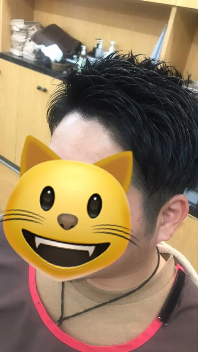 ショート メンズ アップバング カット ヘアセット 【癒しのバーバー】 小野寺のヘアスタイル
