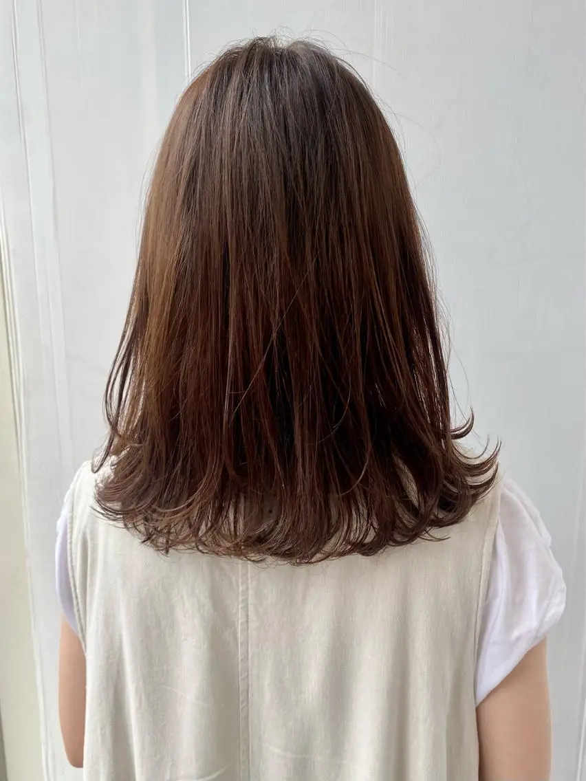 ミディアム カラー ブラウンカラー ナチュラルブラウン 藤原 侑香のヘアスタイル