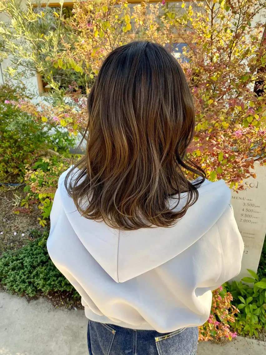 ミディアム カラー アッシュ ブラウンカラー INCE HAIR 竹牟礼翔のヘアスタイル