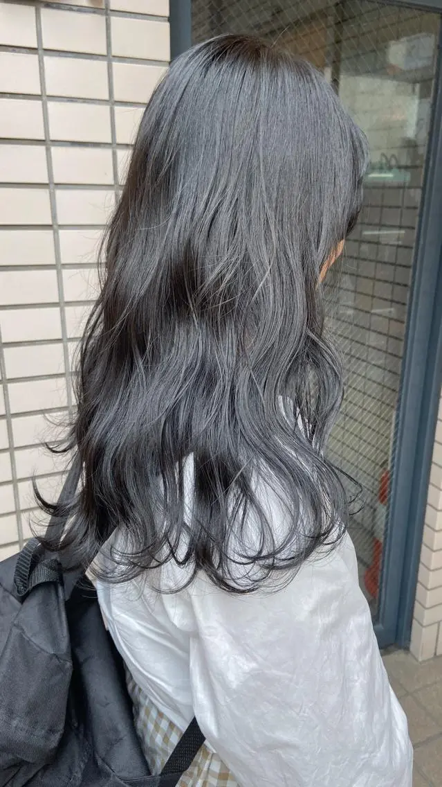 セミロング カラー ヘアアレンジ 黒髪 ブルーカラー ブルーブラック カット ヘアカラー トリートメント 天神レイヤーカット No.1💖マユカのヘアスタイル
