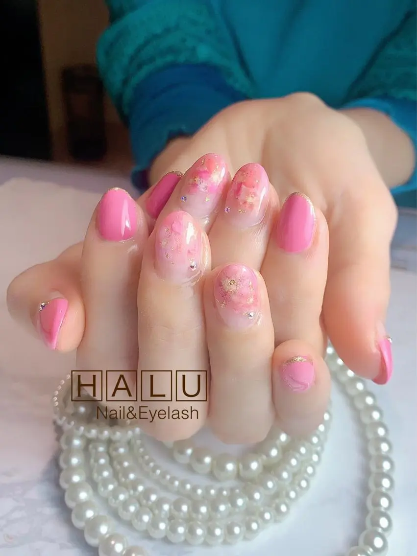 ネイル ピンク 春ネイル HALU ハルのネイルデザイン