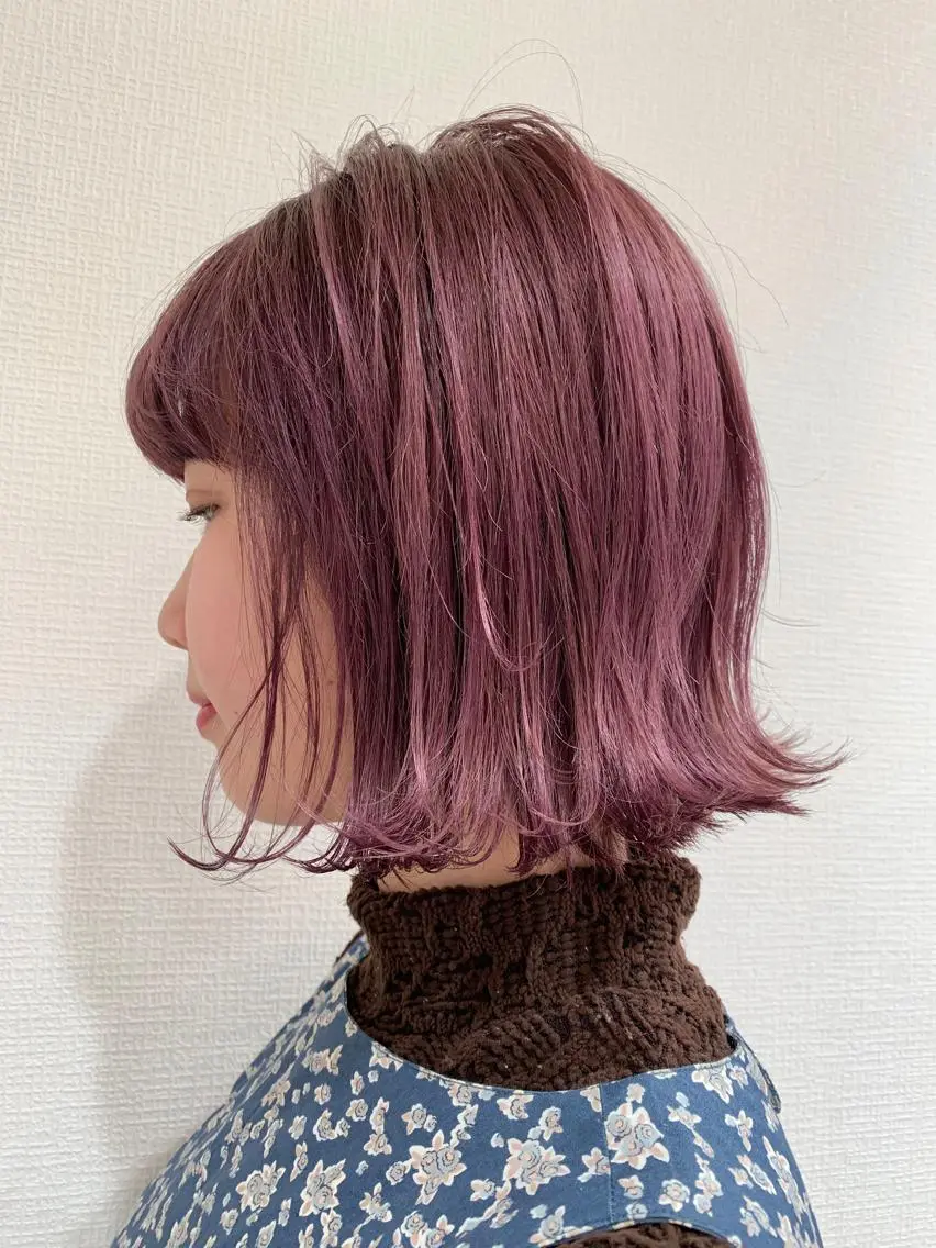 ミディアム カラー 透明感/オリーブ/ グレージュ/YUKAのヘアスタイル