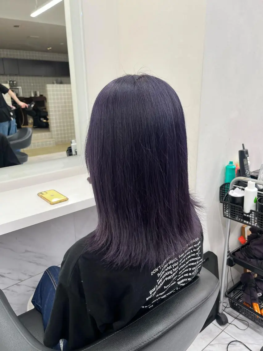 セミロング ヘアカラー トリートメント ヘッドスパ ヘアセット 寒色/ベージュヘア ブリーチありMiOのヘアスタイル