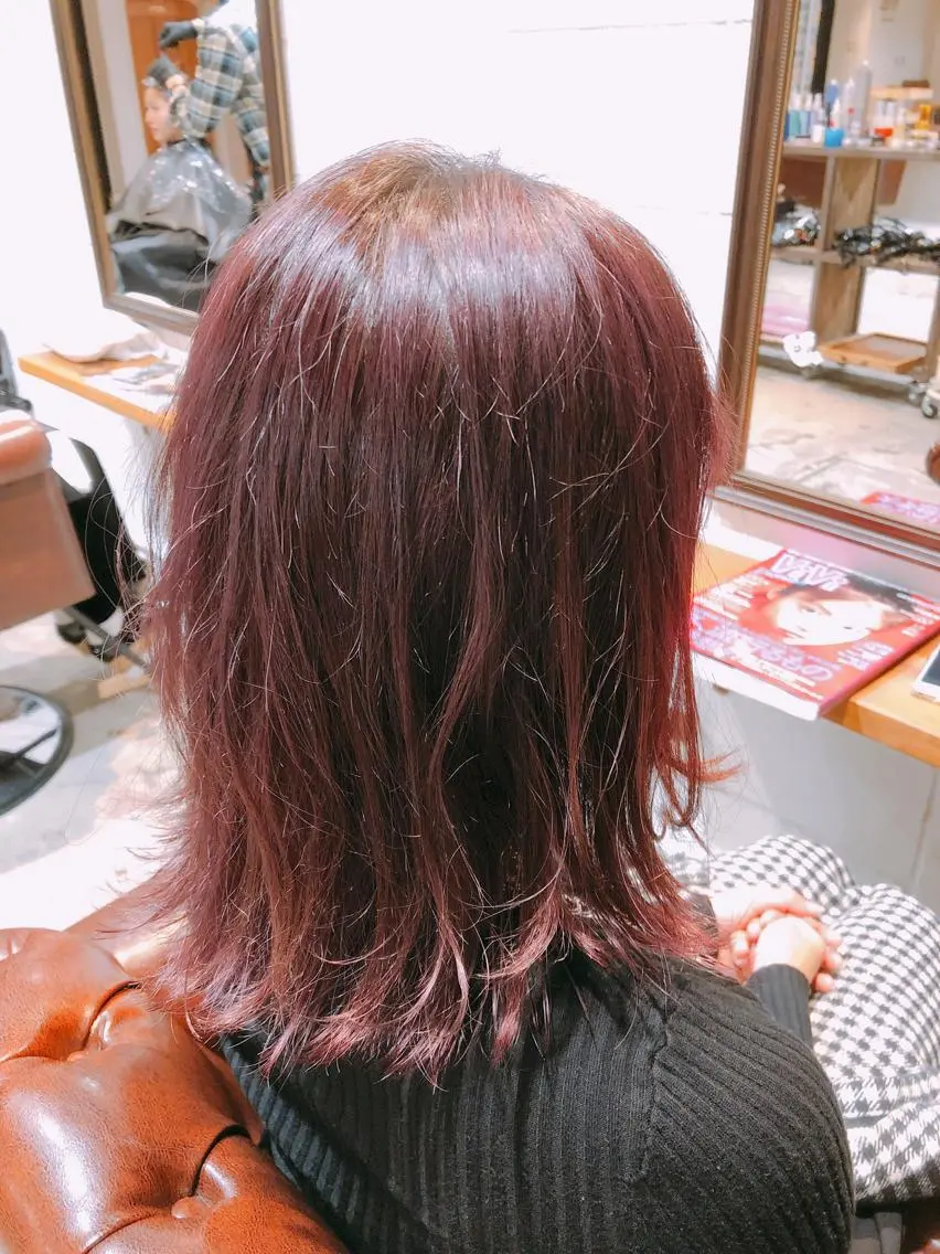 ミディアム カラー ピンクカラー バイオレットカラー バイオレットピンク ヘアカラー トリートメント ⭐️ハイクオリティ カラー杉本雄志⭐️のヘアスタイル
