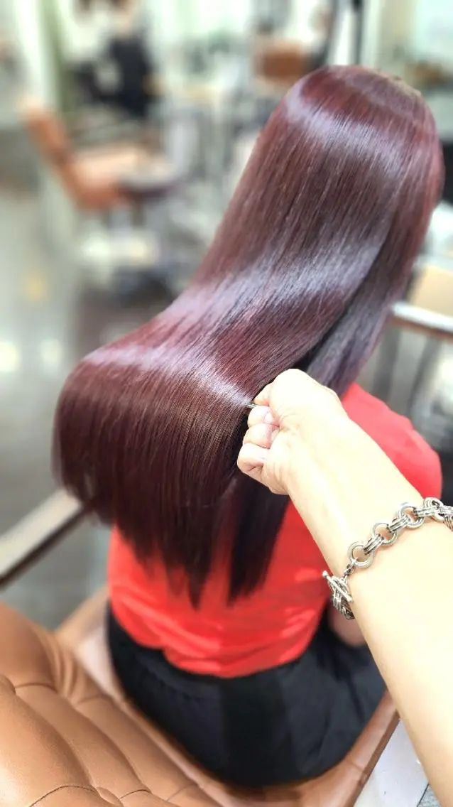 ロング 髪質改善 ロング 縮毛矯正 トリートメント 酸熱トリートメント トリートメント ヒロセ シュウジのヘアスタイル