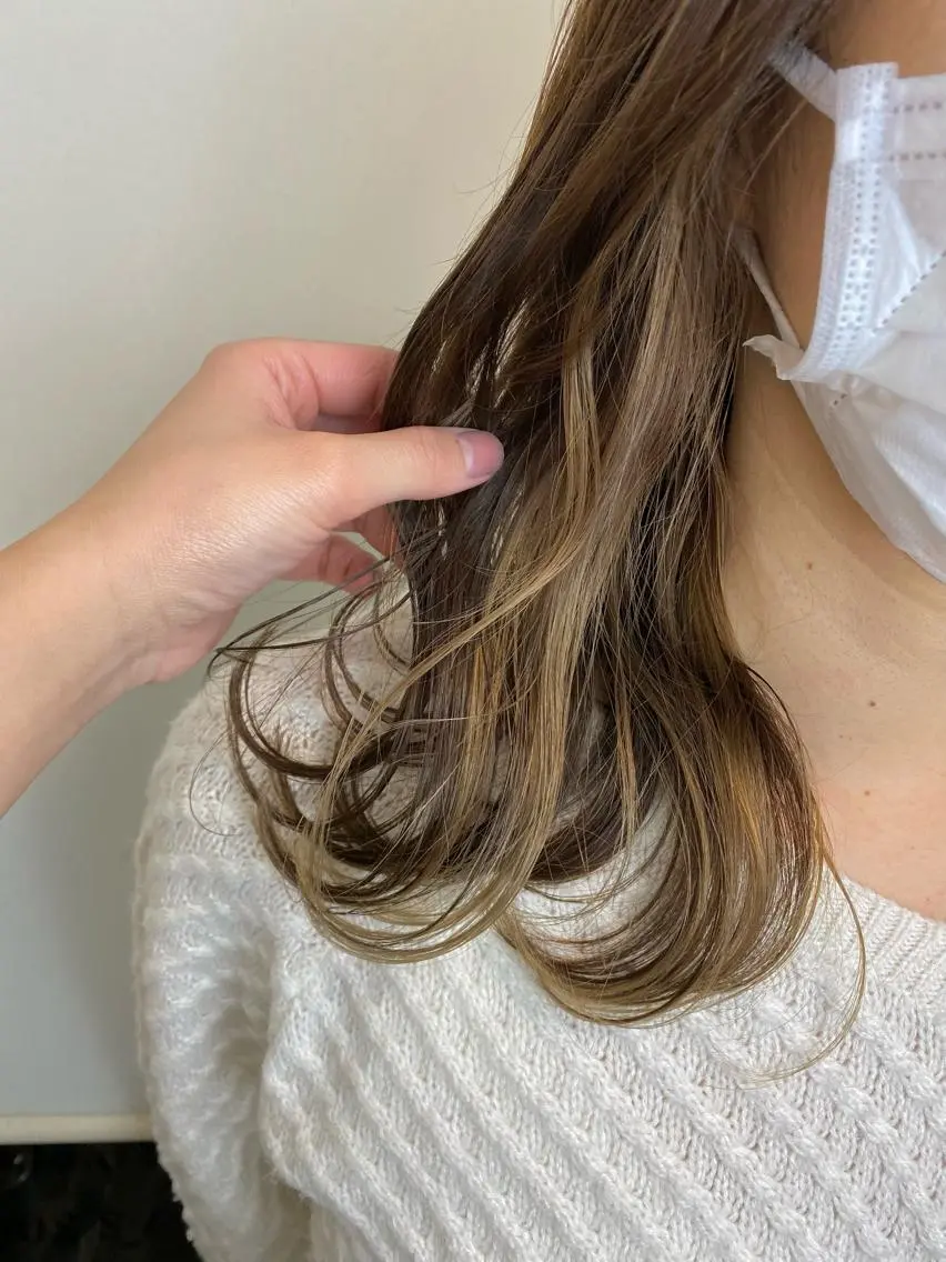 ミディアム カラー カット ヘアカラー トリートメント ブリーチカラー🫧 森　凪沙のヘアスタイル