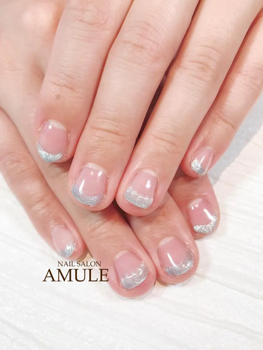 ネイル フレンチネイル ジェルネイル マグネットネイル ストーンネイル ハンドネイル NAILSALON AMULEのネイルデザイン