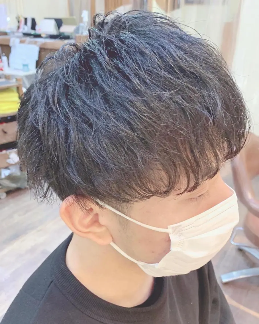 ショート カラー メンズ マッシュ メンズパーマ 学生(メンズ向け) メンズショート ツーブロック 🌿ヤマグチ ユウキ🌿のヘアスタイル