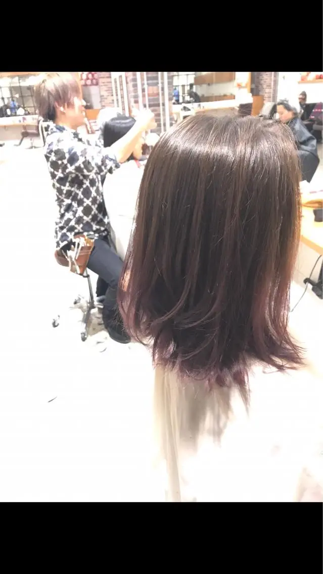 ミディアム カラー パーマ ヘアアレンジ グラデーションカラー ピンクカラー Forest. -髪質改善-のヘアスタイル