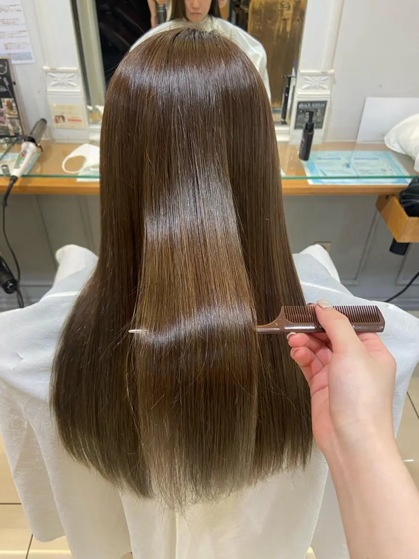 ロング カラー オリーブカラー トリートメント カット ヘアカラー トリートメント 🫧 nanaco🫧のヘアスタイル