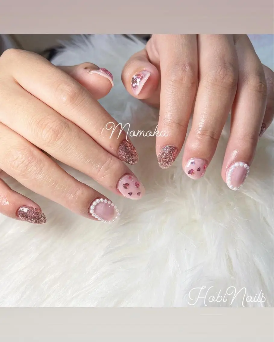 ネイル ハート ピンク Momo nailsalonのネイルデザイン