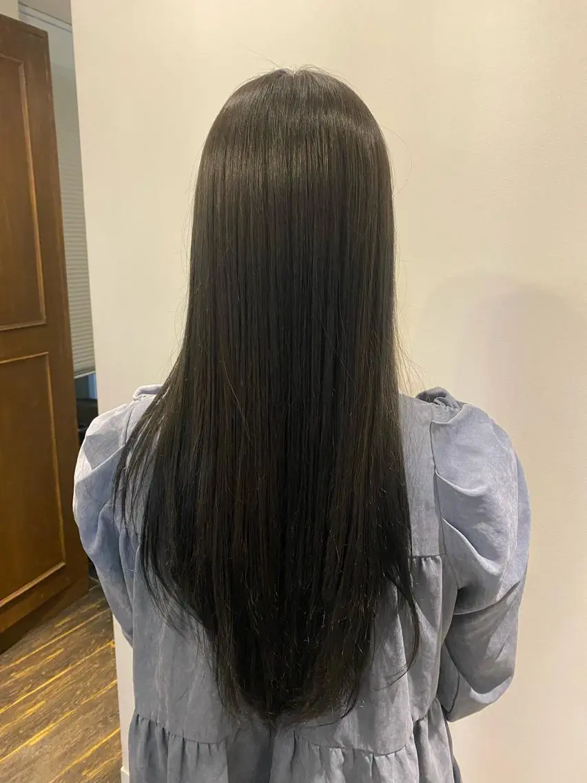 ロング カラー オリーブグレー パーマモデル募集中 渥美翔人のヘアスタイル