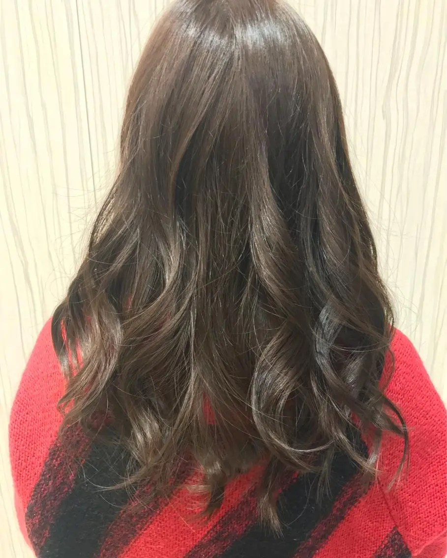 ロング カラー ブラウンカラー マロンブラウン 中川 拓弥のヘアスタイル
