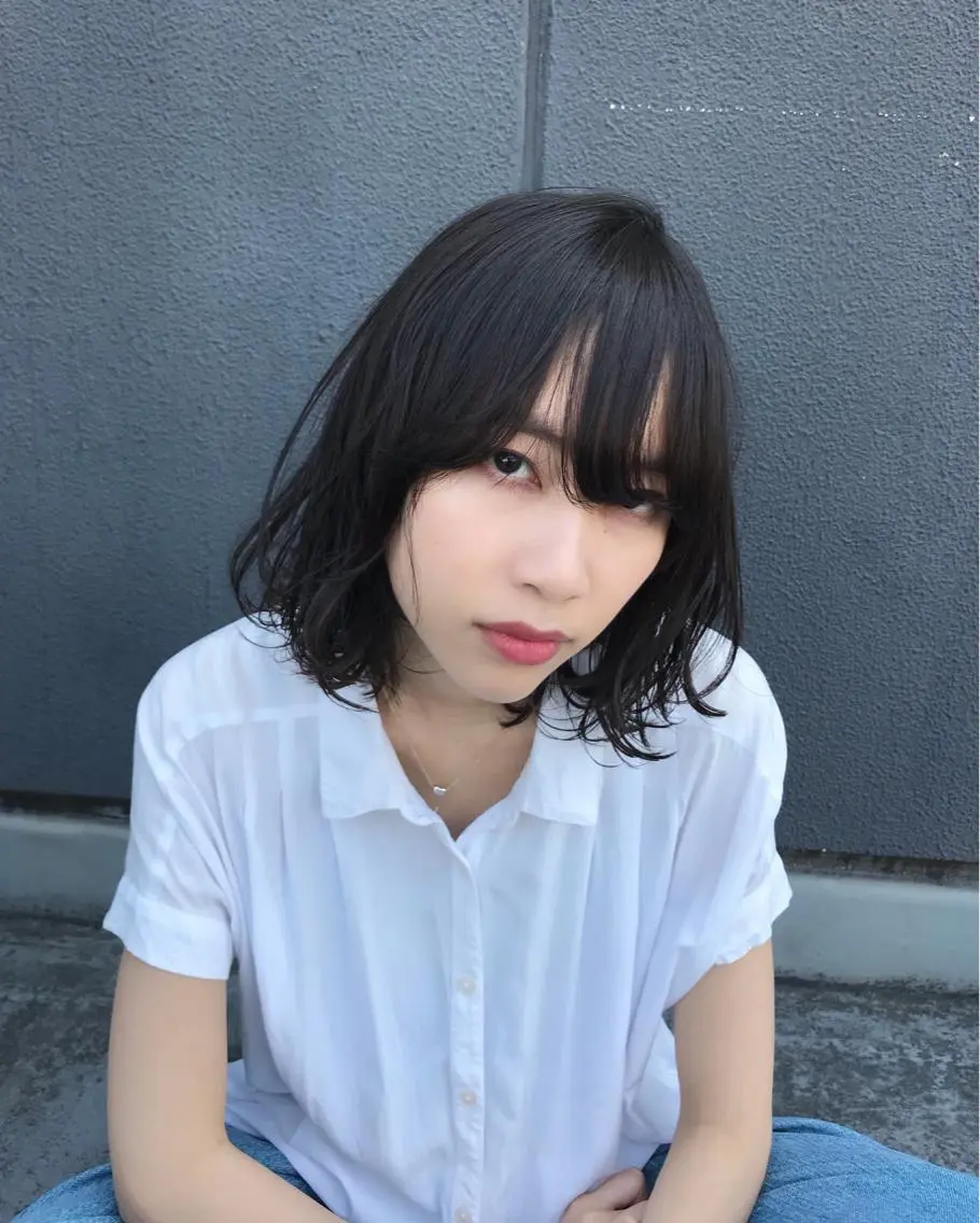 ショート ボブ うざバング メンズ指名多数!! 田島史也のヘアスタイル