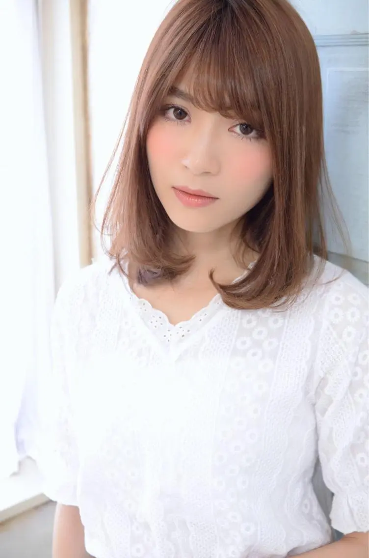 セミロング カラー パーマ ヘアアレンジ ネイル マツエク・マツパ ◆感動口コミ/最小顔 理論カット◆森口 峻のヘアスタイル