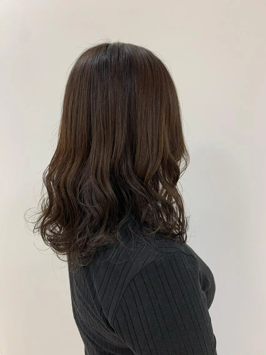 ミディアム トリートメント ヘッドスパ 顔まわりカット✄ ベージュカラー🧸のヘアスタイル