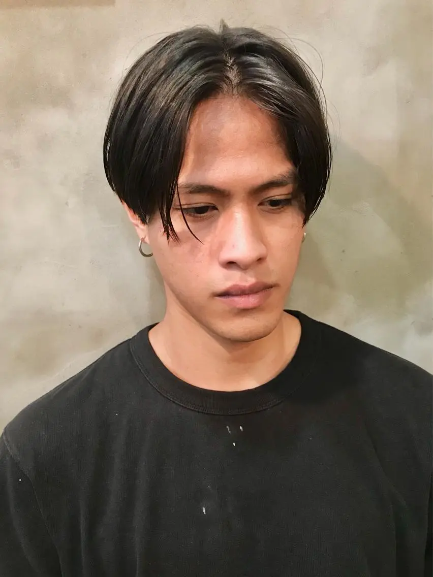 ミディアム メンズ 再現性大人メンズヘア 毛流れパーマ木村陸弥のヘアスタイル