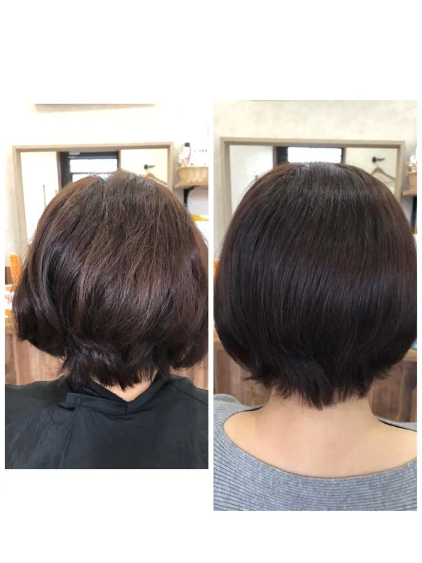 ショート カラー 髪質改善 青木 恵のヘアスタイル