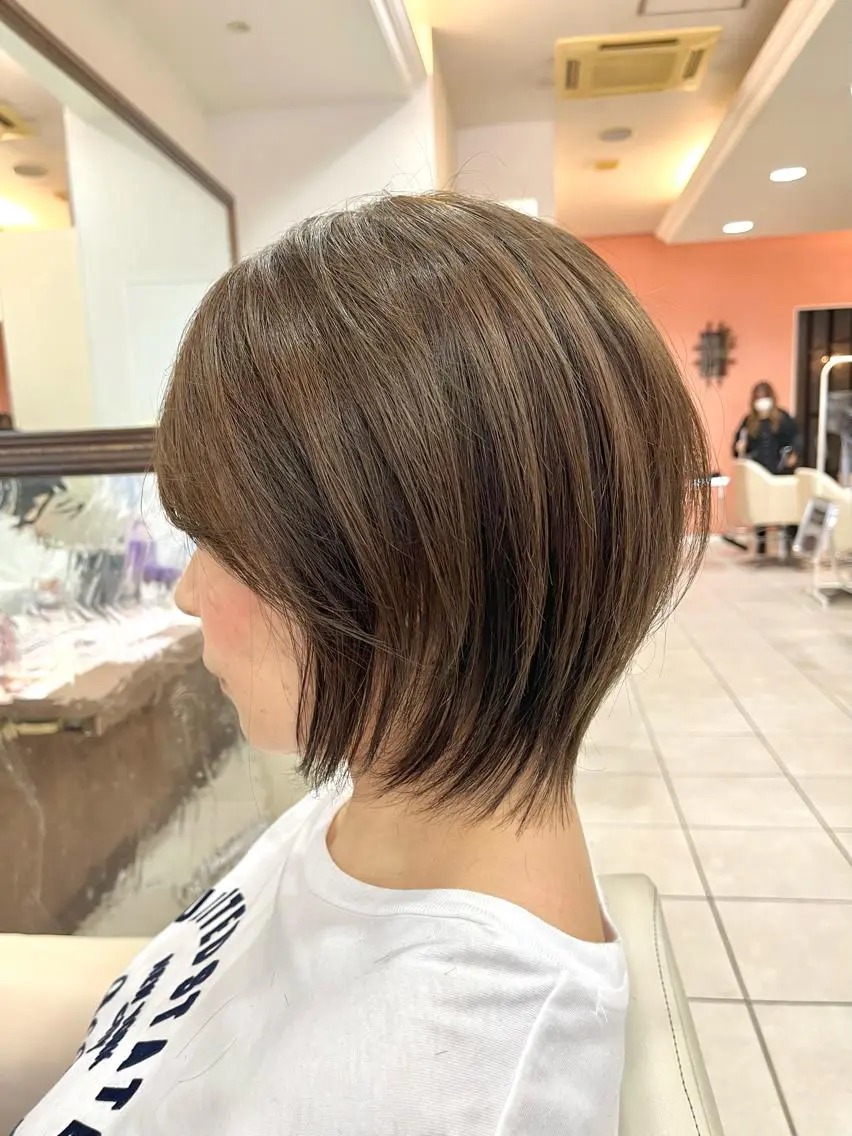 ショート ショートボブ ハンサムショート ボブ くびれヘア ハイライト カット トリートメント 《大人気髪質改善》 プログレス国分寺店のヘアスタイル