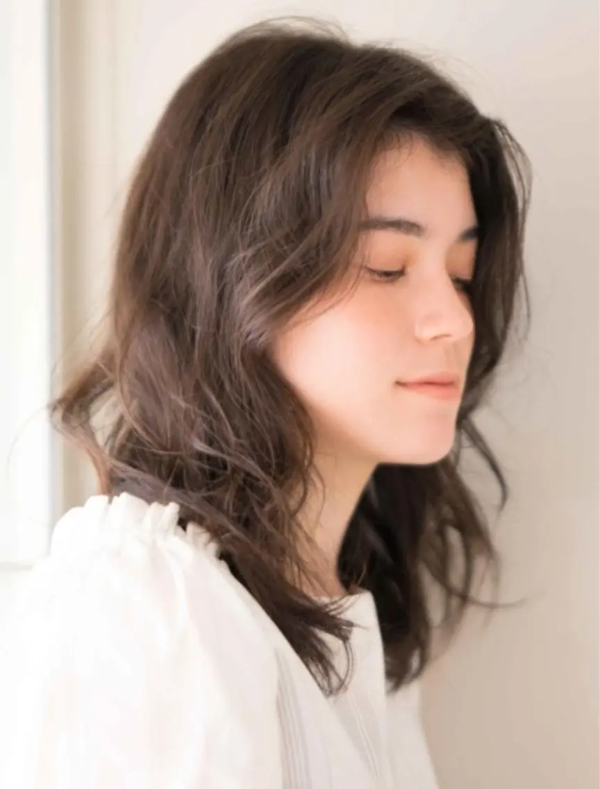 セミロング パーマ 似合わせカット/ カラー🌼松原 寿花のヘアスタイル