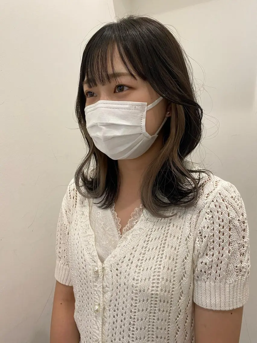 ミディアム くびれヘア 韓国風ヘア Amelie yunのヘアスタイル